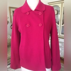 Talbots | Merino Wool Pink Raspberry Double Breasted Peacoat Womens Size Small